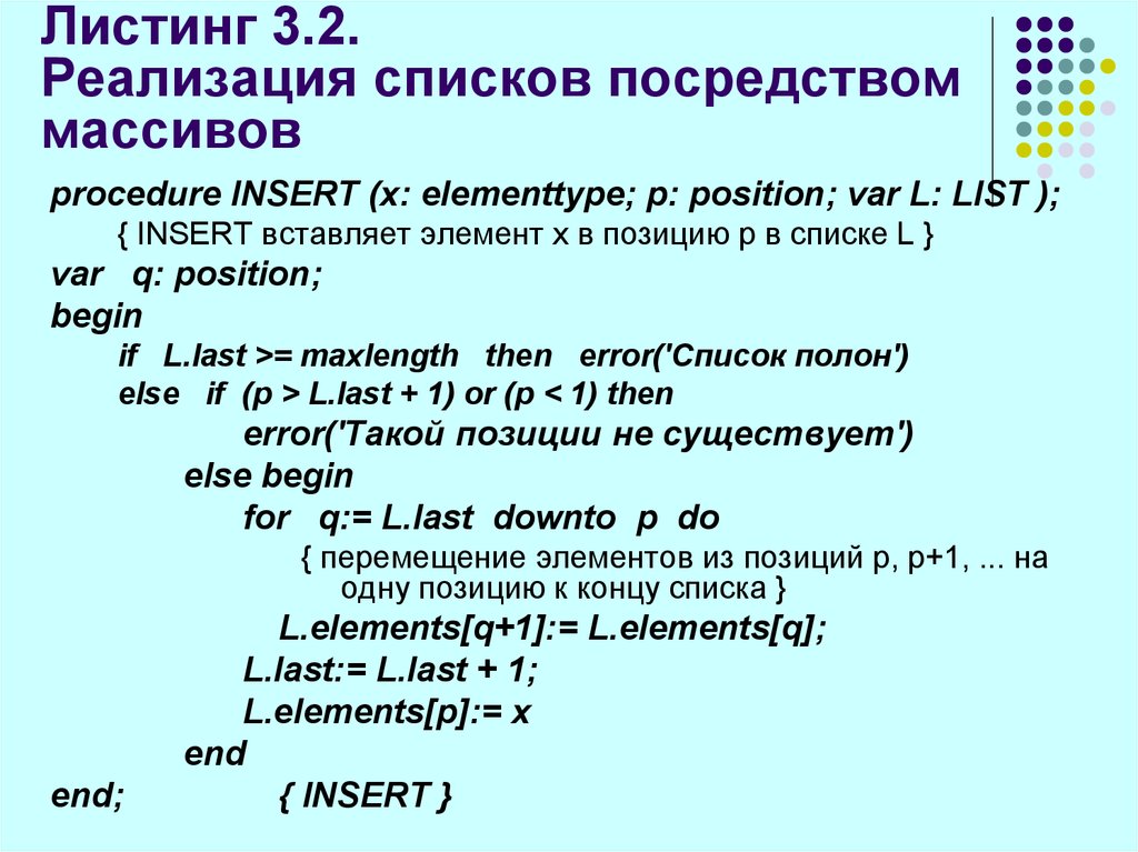 Листинг в крипте это