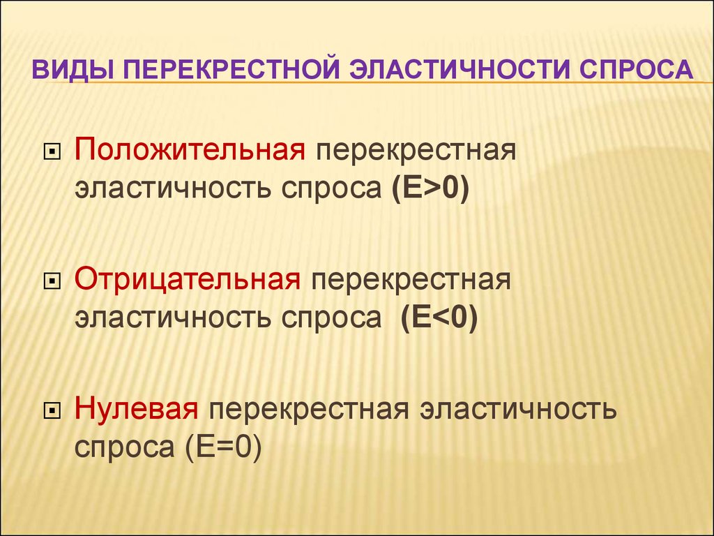 Виды эластичности предложения по цене