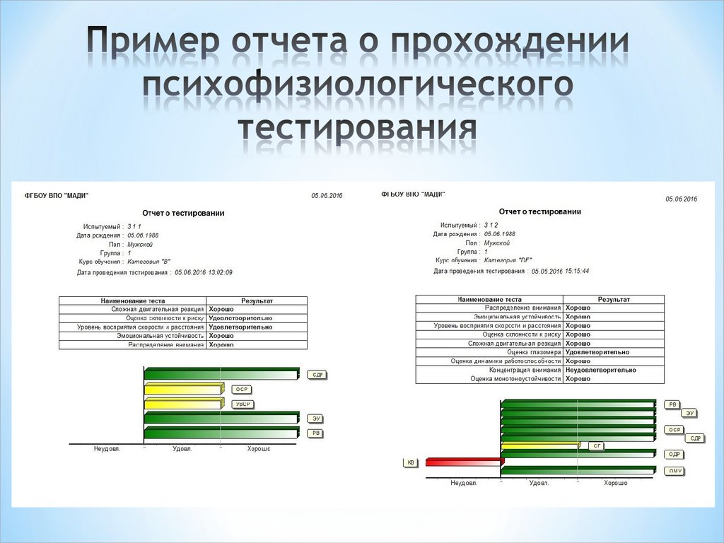 Образец отчета по тестированию