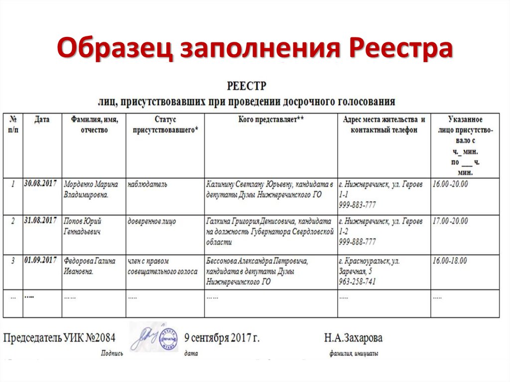 Реестр грузоперевозок образец