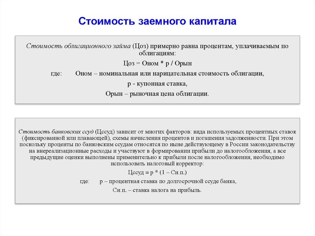 Капитал номинальной стоимостью. Стоимость заемного капитала. Стоимость заемных средств. Стоимость облигационного займа. Процентная ставка на заемный капитал.