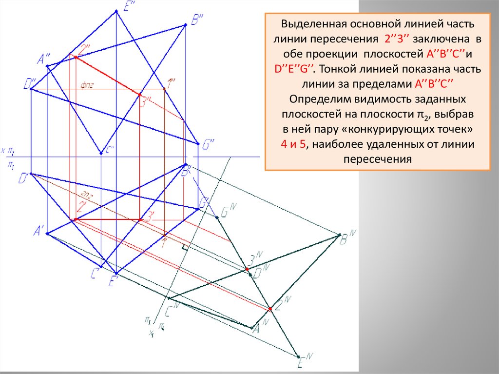 Части линии. Плоскость заданная плоской фигурой.