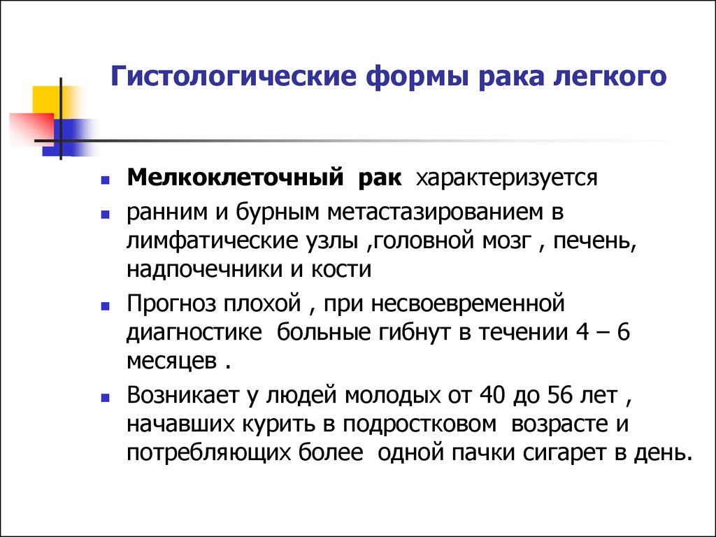 Формы рака. Гистологические варианты опухолей легких. Формы ранка лрганищацтя.