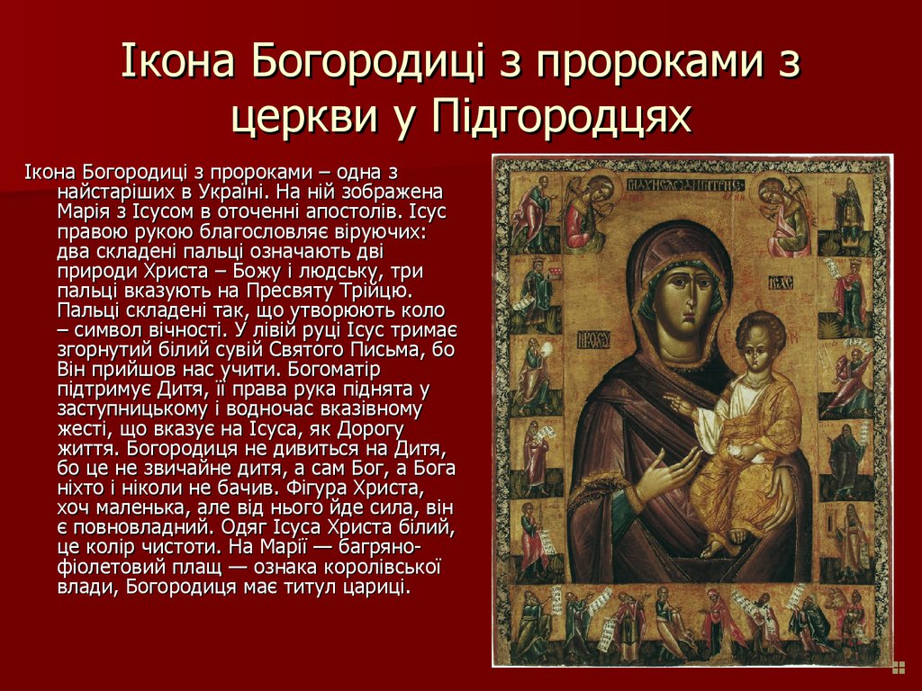 Ікона Богородиці з пророками з церкви у Підгородцях