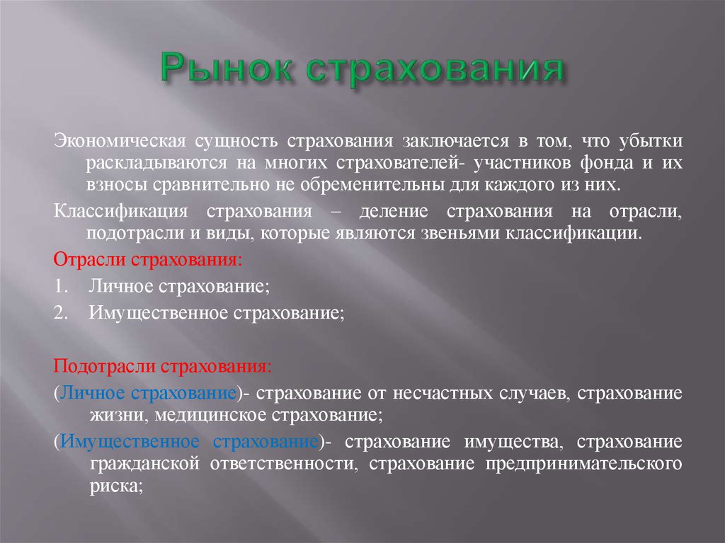 Роль страхования в экономической жизни презентация 9 класс