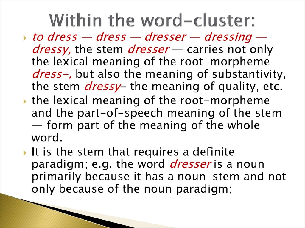 Within the word-cluster: