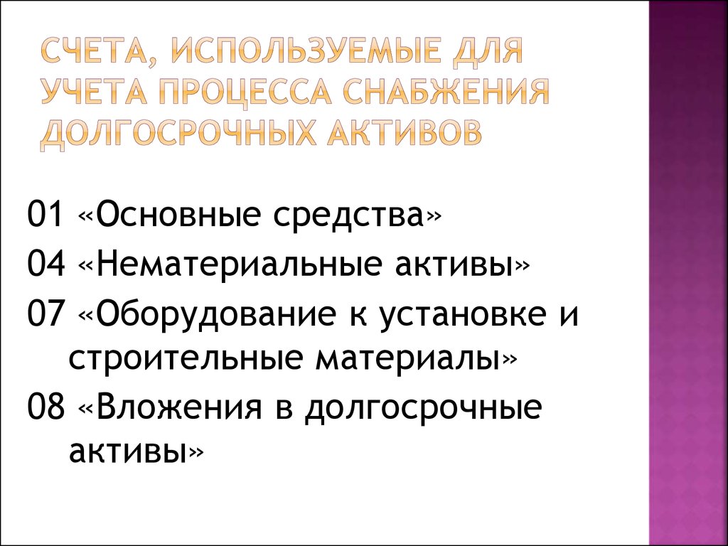 Сколько вариантов планов счетов используется в процессе снабжения