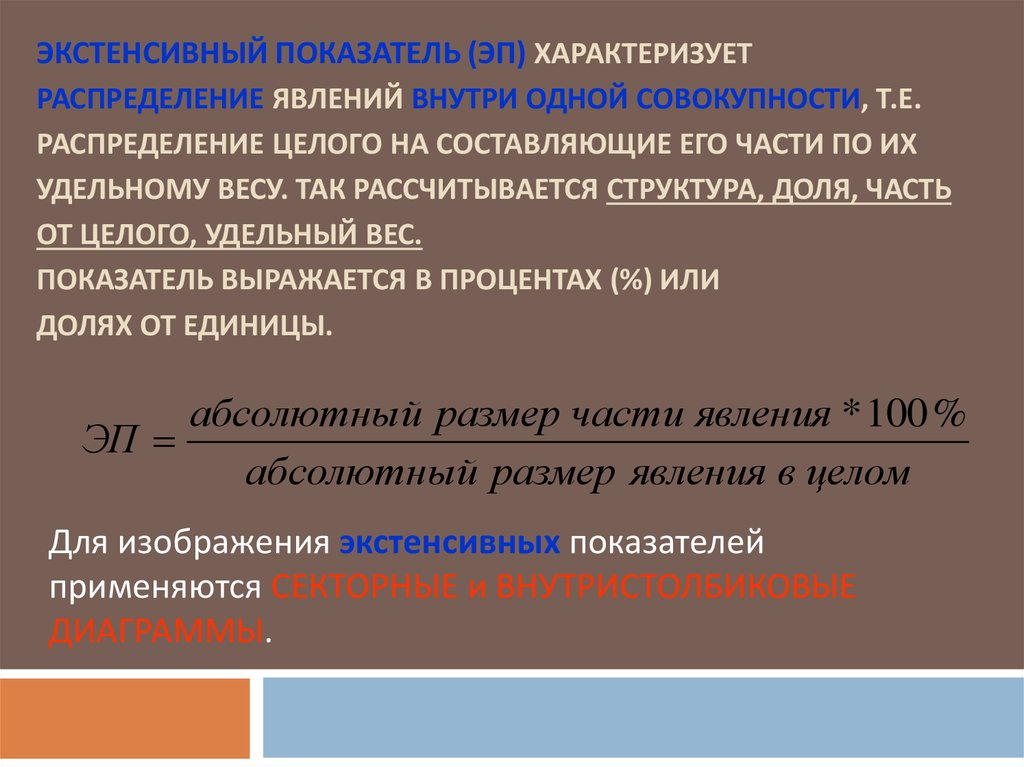 Показатели характеризующие совокупности