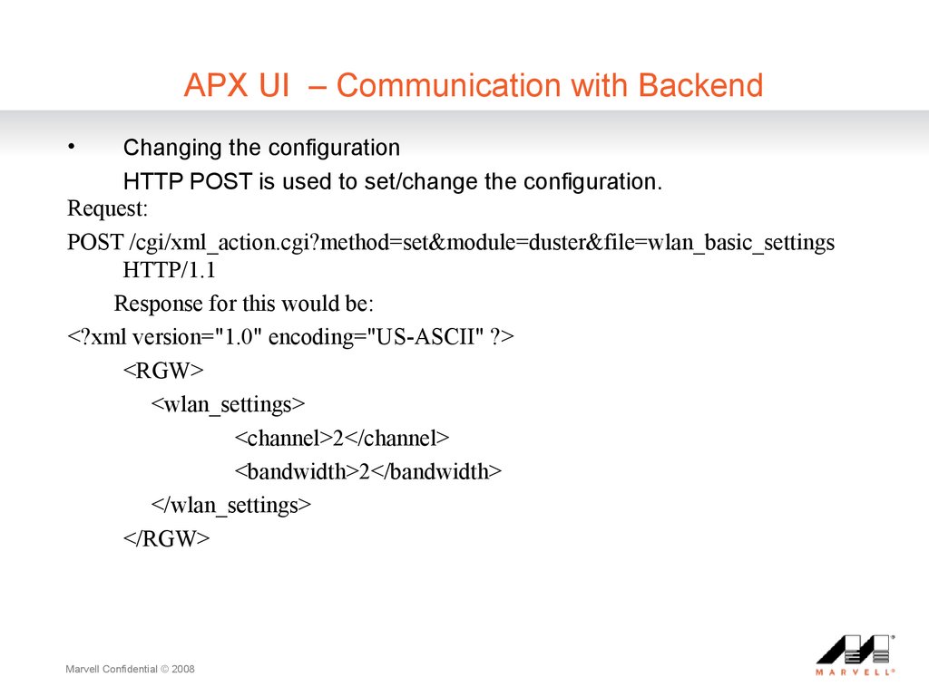 APX UI ?C Communication with Backend