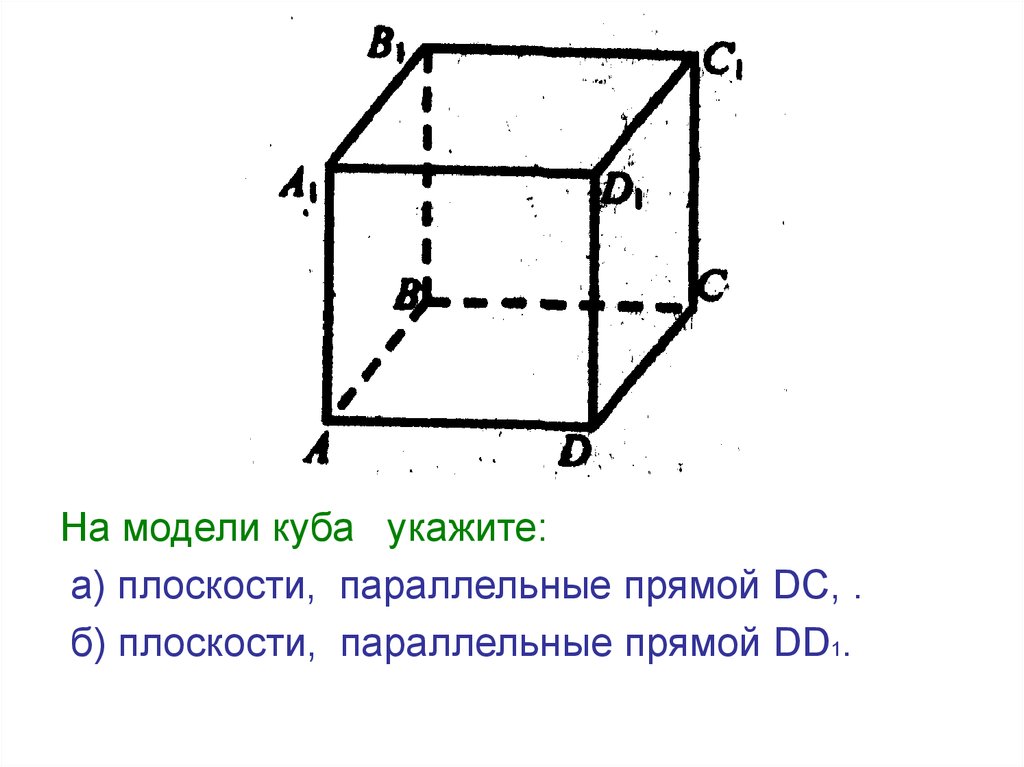 Укажите параллельные. Плоскости параллельные прямой dd1. На модели Куба укажите плоскости параллельные прямой DC прямой dd1. Куб параллельные плоскости. Куб и прямые параллельные плоскости.