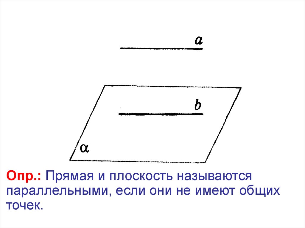 Две точки и плоскость. Прямая и плоскость называются параллельными. Прямая и плоскость не имеют общих точек. Прямая и плоскость называются параллельными если. Прямая параллельна плоскости.