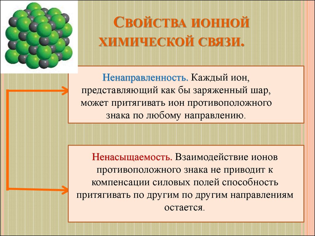 Ионные химические вещества. Особенности металлической химической связи. Характеристика веществ с ионной связью. Свойства веществ с ионной химической связью. Характер вещества ионной связи.