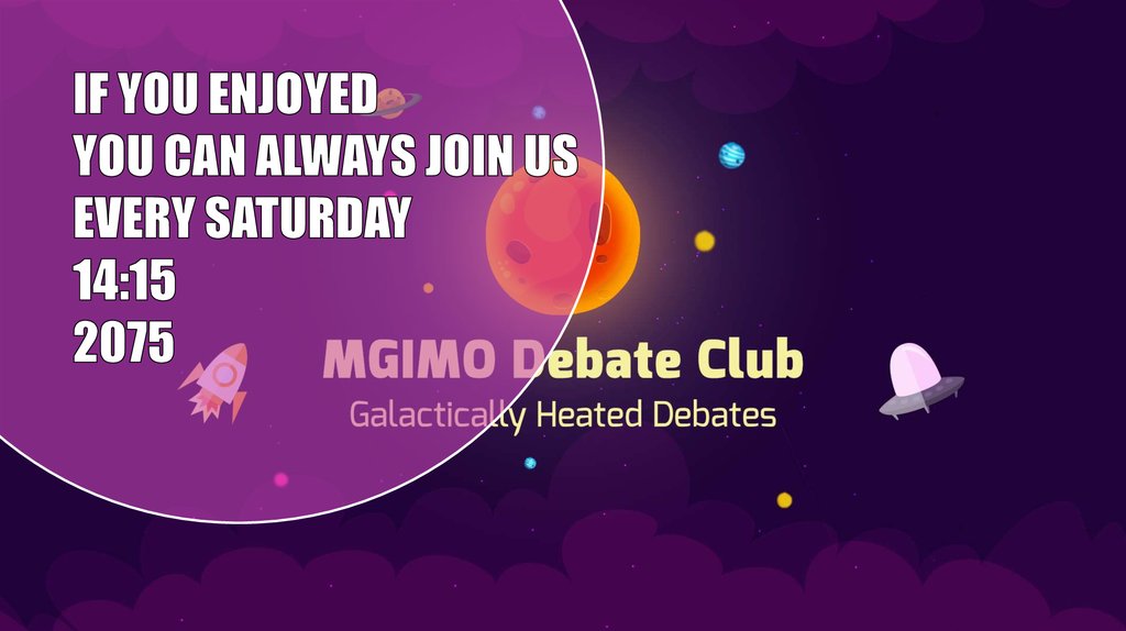 IF YOU ENJOYED YOU CAN ALWAYS JOIN US EVERY SATURDAY 14:15 2075