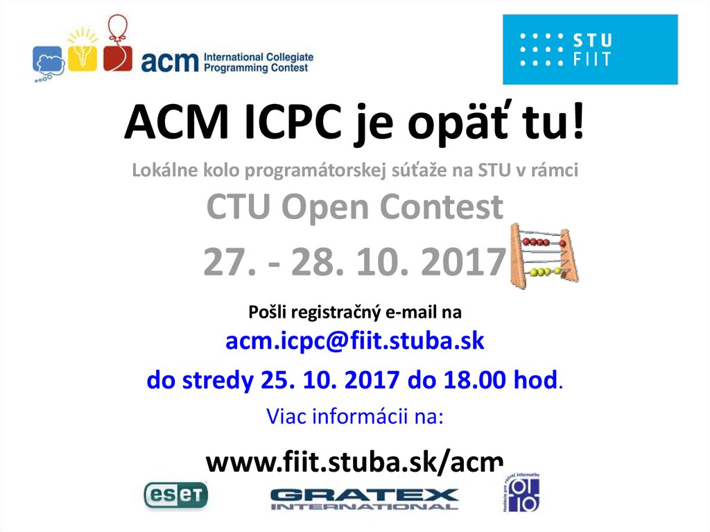 ACM ICPC je opäť tu!