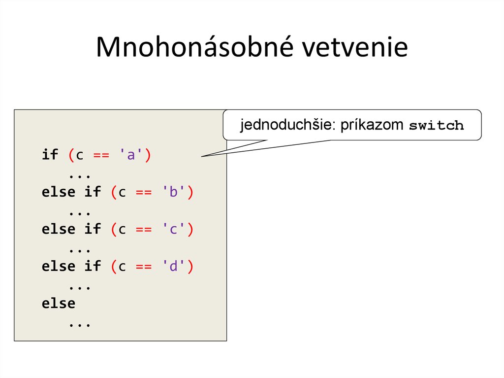 Mnohonásobné vetvenie