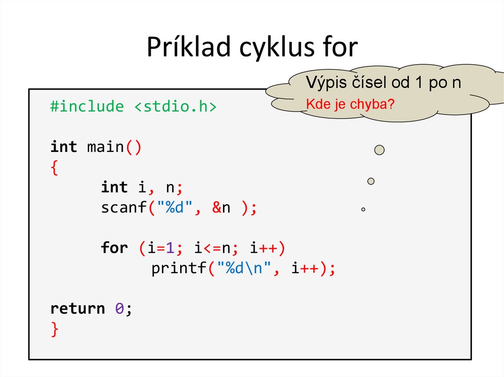 Príklad cyklus for