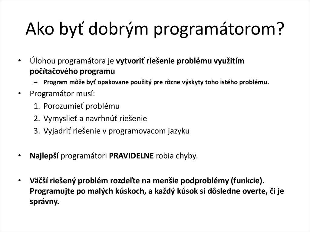 Ako byť dobrým programátorom?