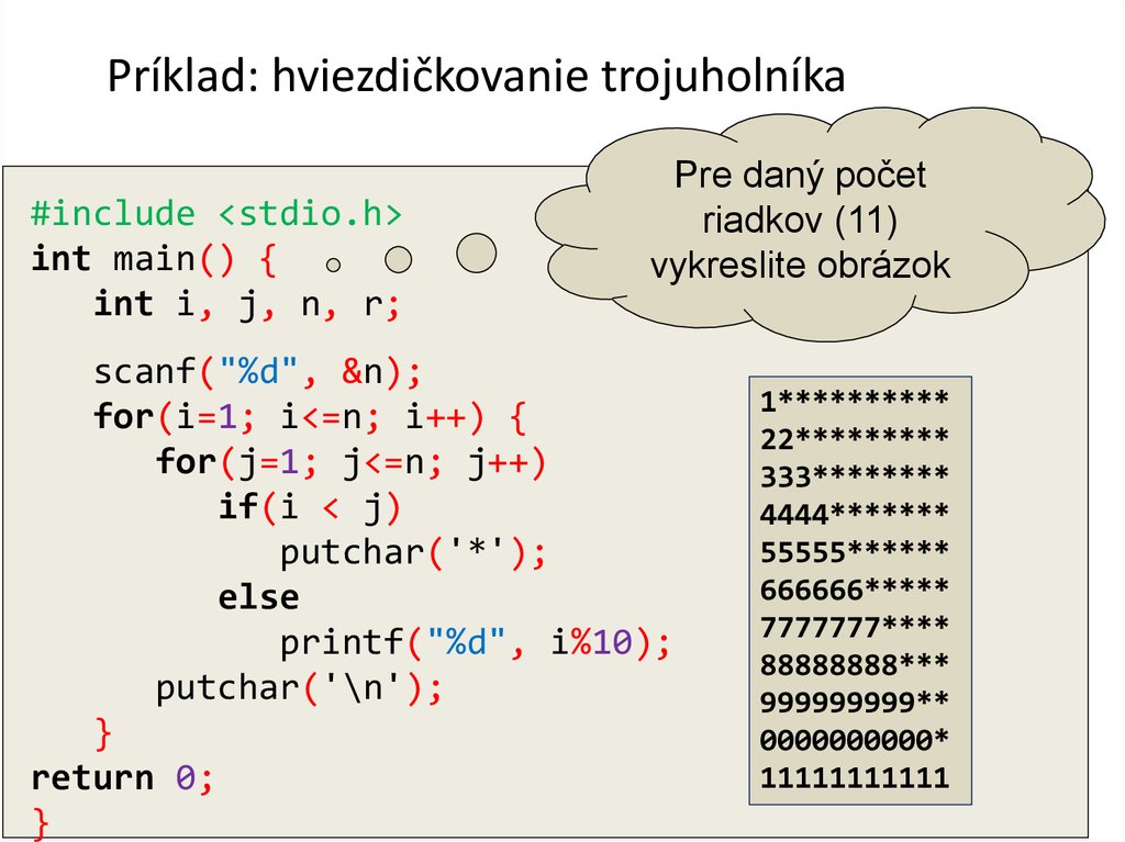 Príklad: hviezdičkovanie trojuholníka