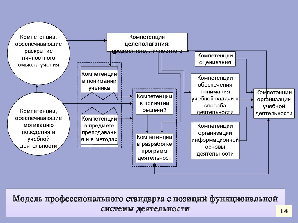 Модель профессионального стандарта с позиций функциональной системы деятельности