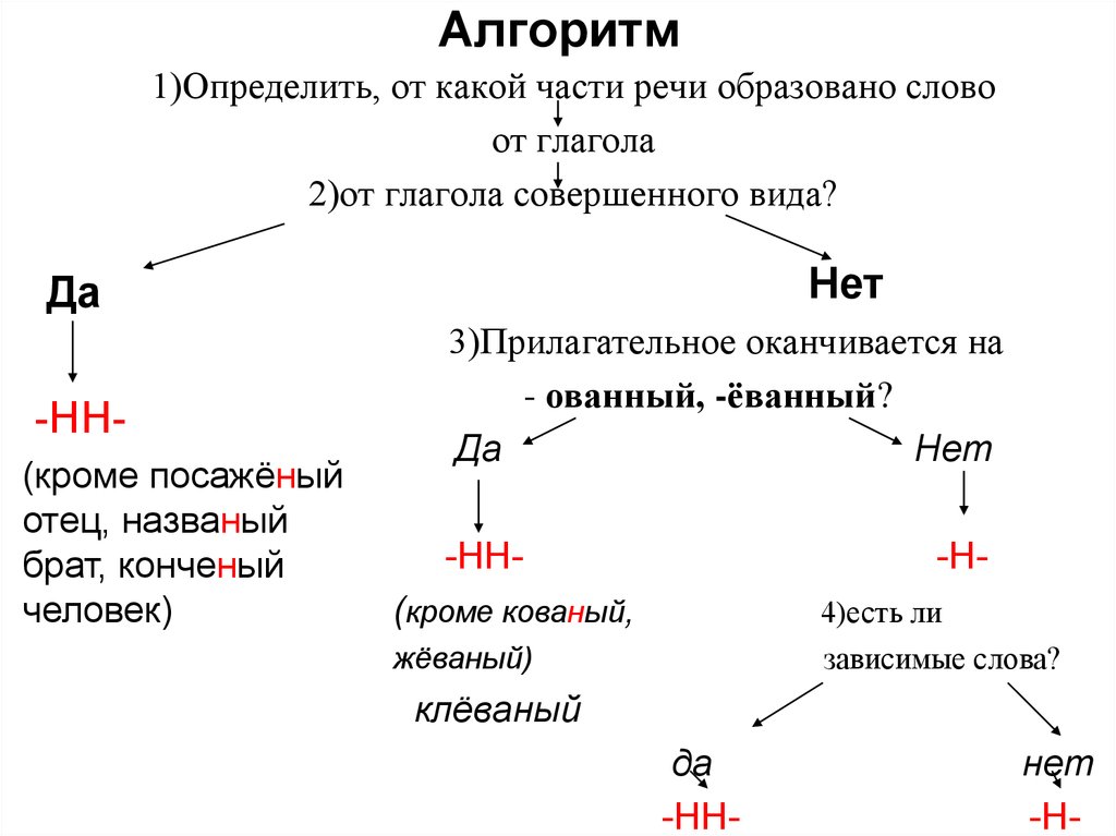 Правила н и нн в глаголах