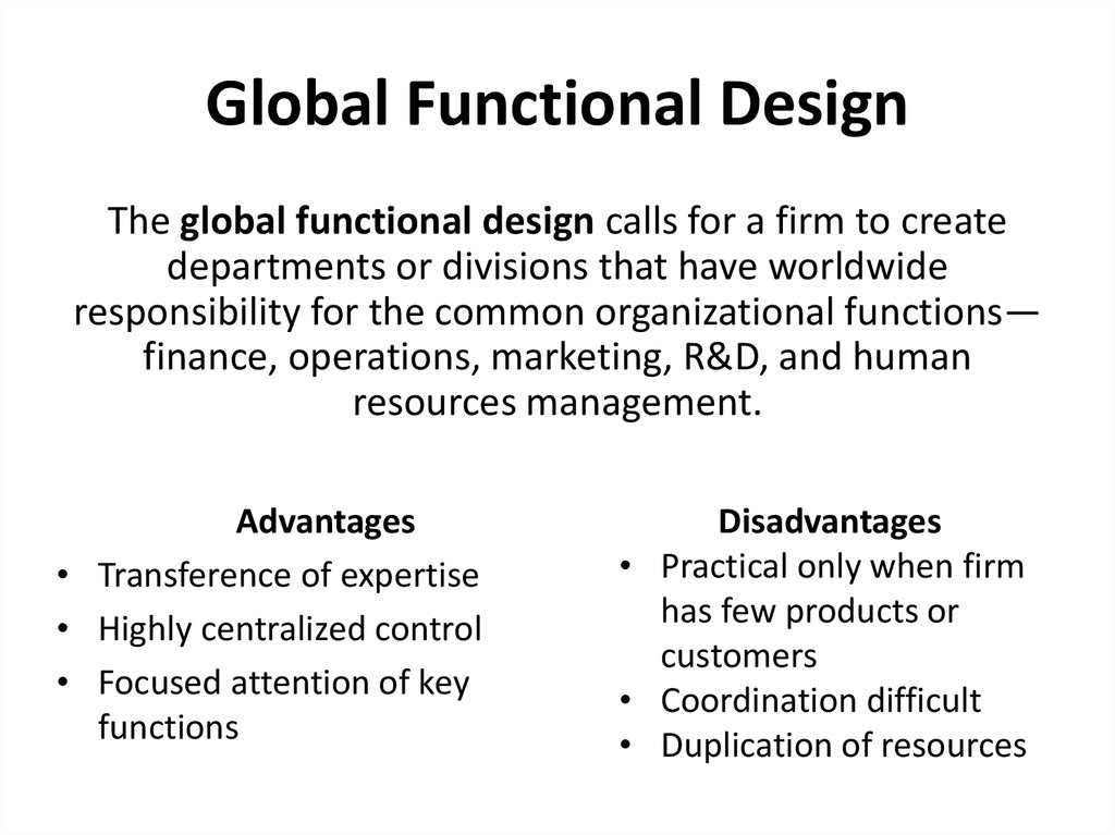 Global Functional Design