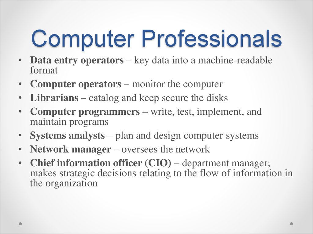 Computer Professionals