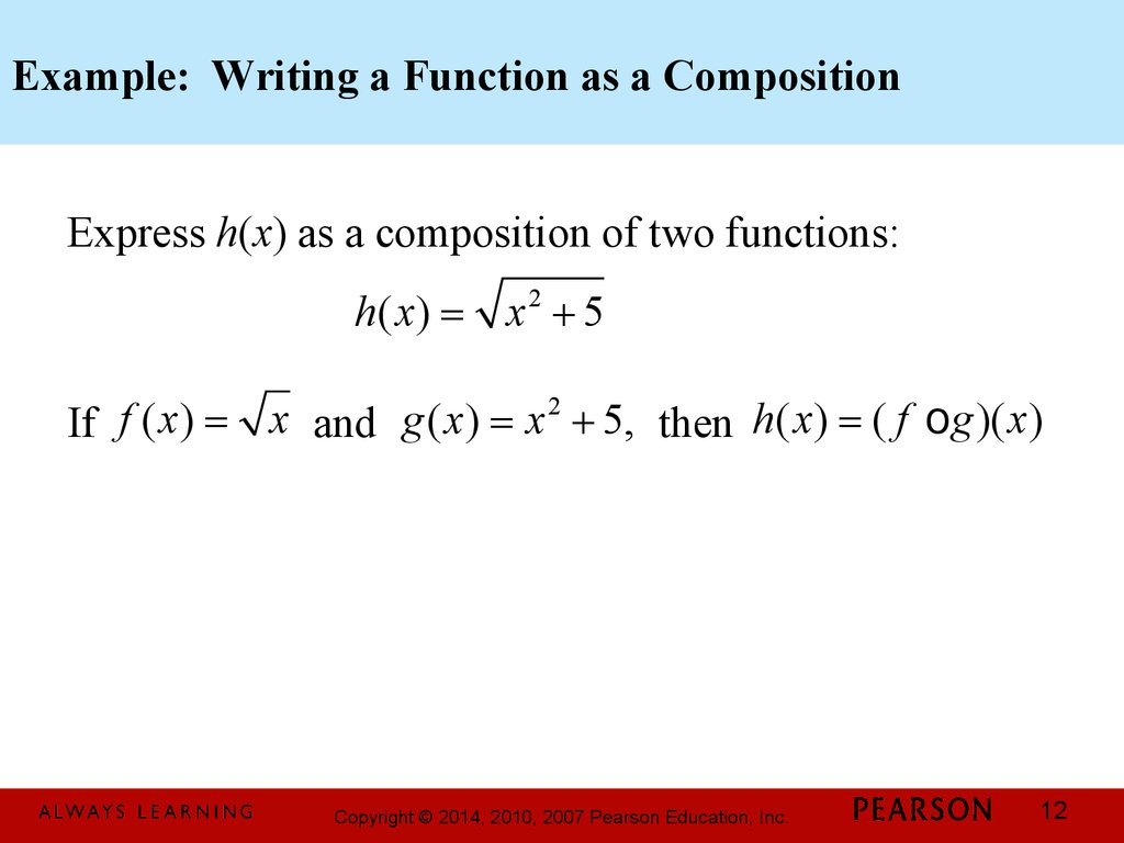 Functions And Graphs Chapter 2 Combinations Of Functions Composite Functions Online Presentation