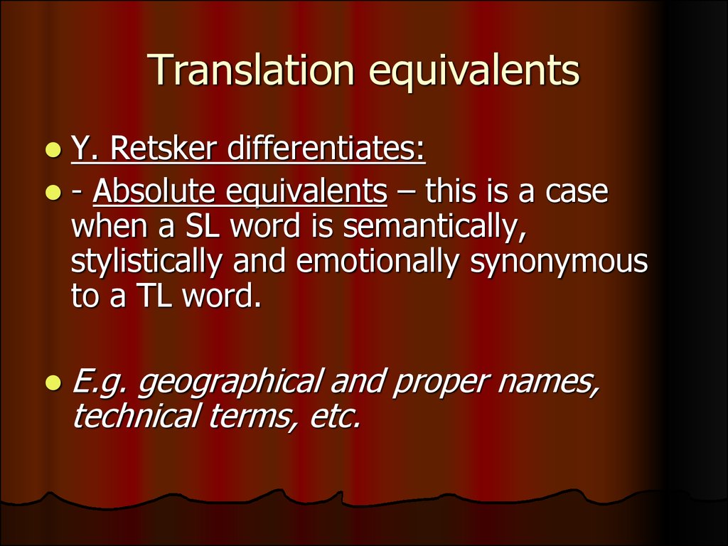 Translation equivalents