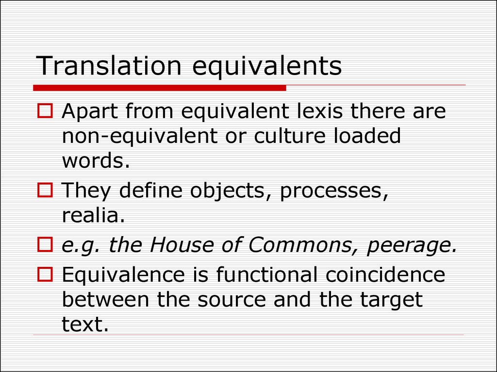 Translation equivalents