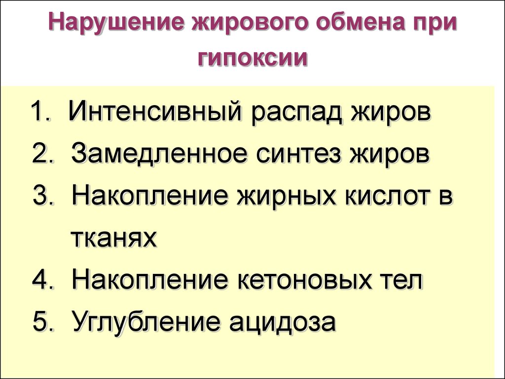 Нарушение жирового обмена презентация