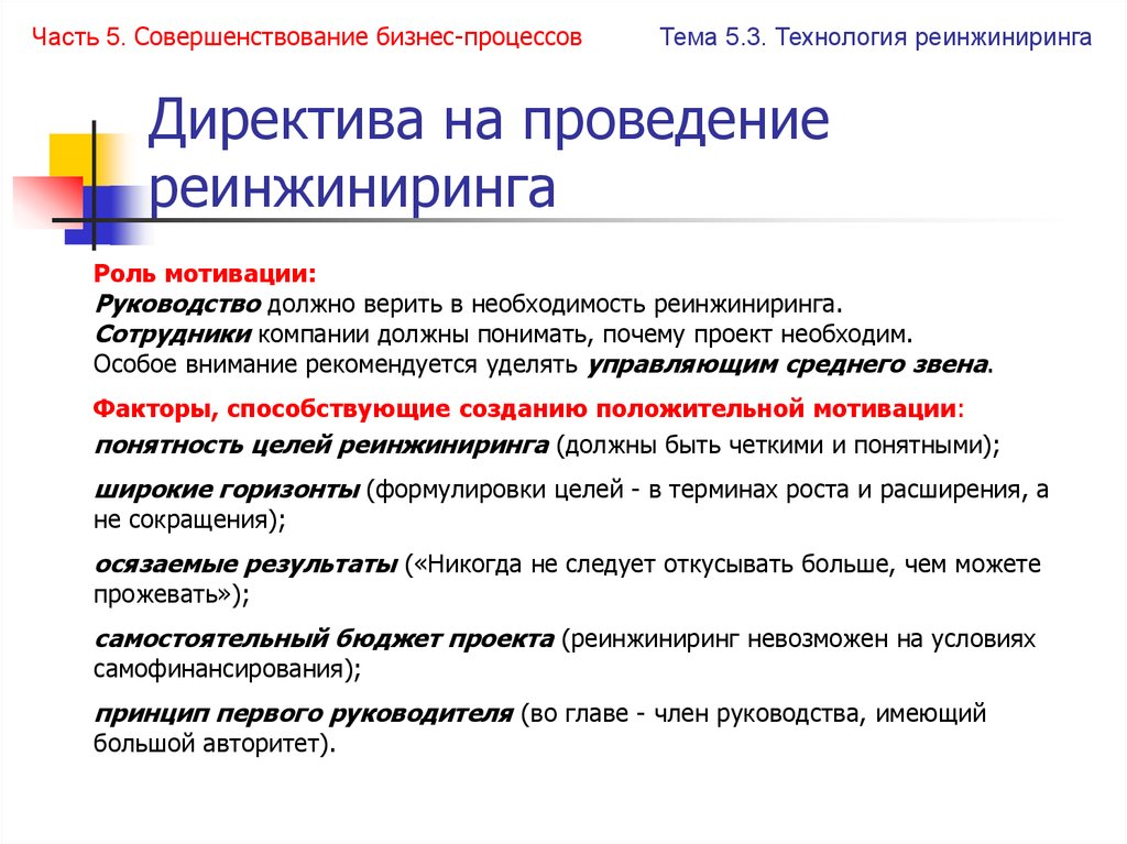 Директива на проведение реинжиниринга