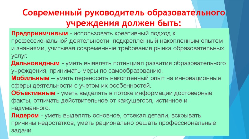 Учебный руководитель. Требования к современному руководителю ОУ.. Требования к современному руководителю ДОУ. Современный руководитель школы должен. Деятельность современных руководителей.