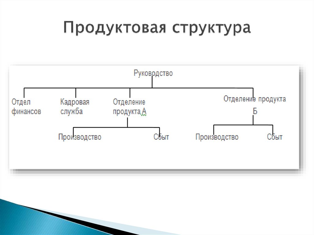 Дивизионально продуктовая структура схема