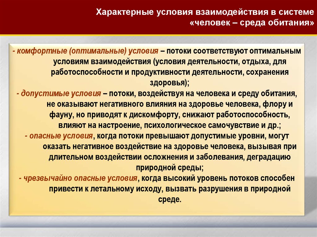 Характерные условия. Условия для человека в системе человек-среда обитания бывают. Взаимодействия в системе человек среда обитания. Основы взаимодействия в системе человек среда обитания. Допустимое взаимодействие в системе «человек – среда обитания»:.