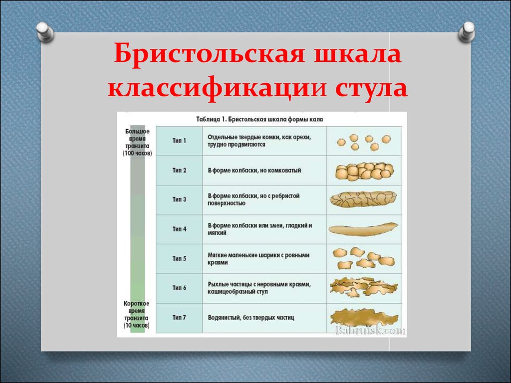 Стул по шкале бристоль