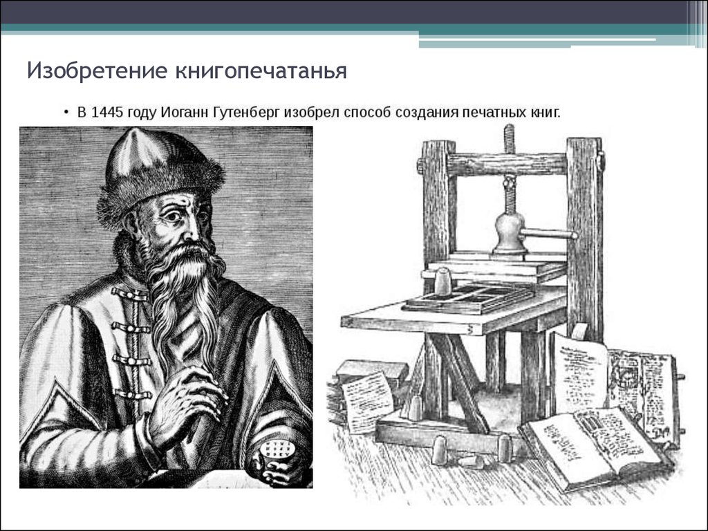 Возникновение книгопечатания презентация