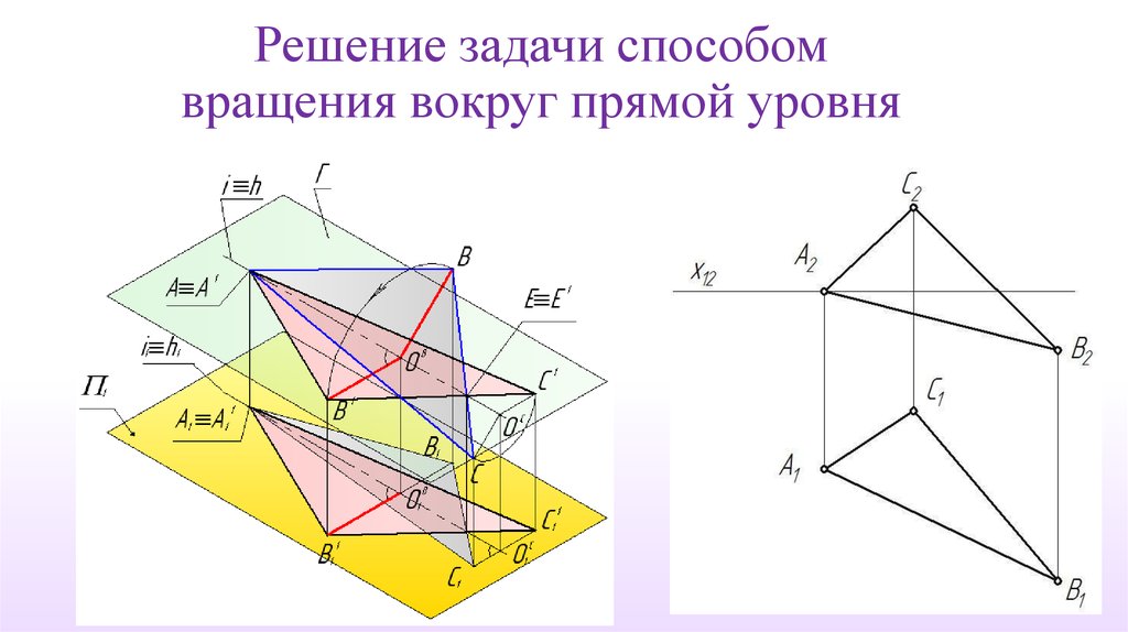 Величина треугольника. Способы преобразования проекций Начертательная геометрия. Метрические задачи по начертательной геометрии. Прямые уровня Начертательная геометрия. Определить истинную величину.