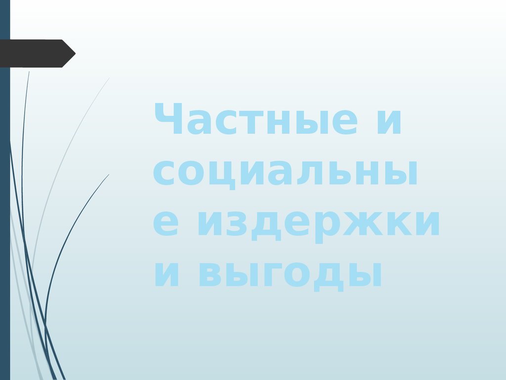 Частные и социальные издержки и выгоды