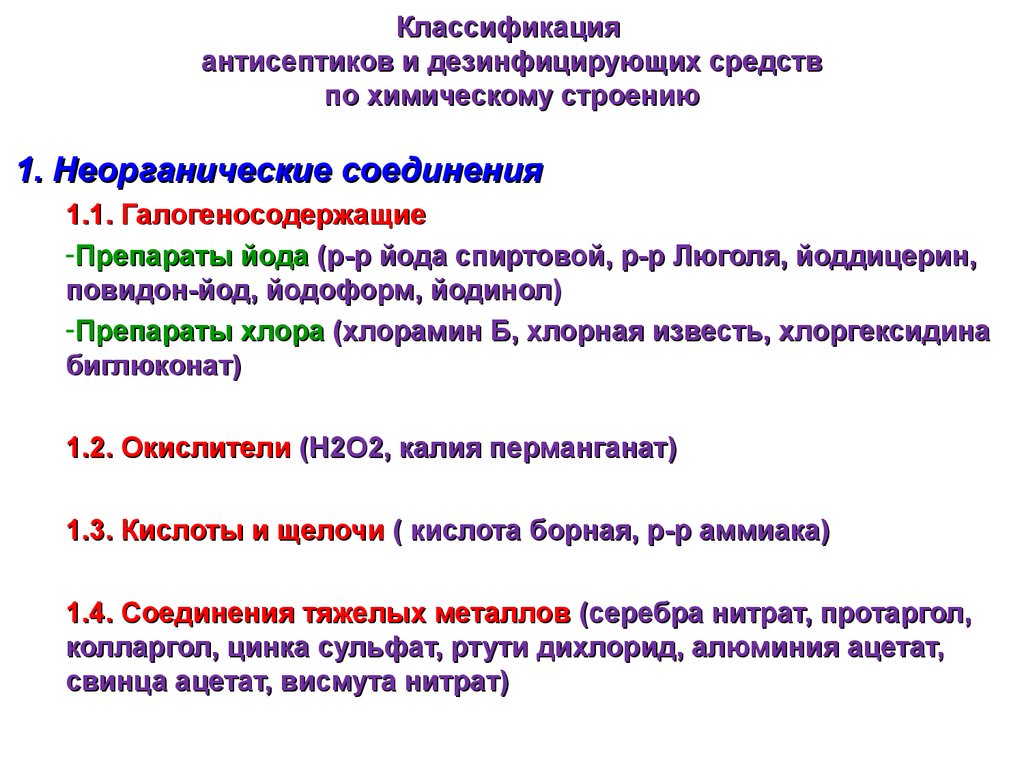 Антисептики презентация по фармакологии