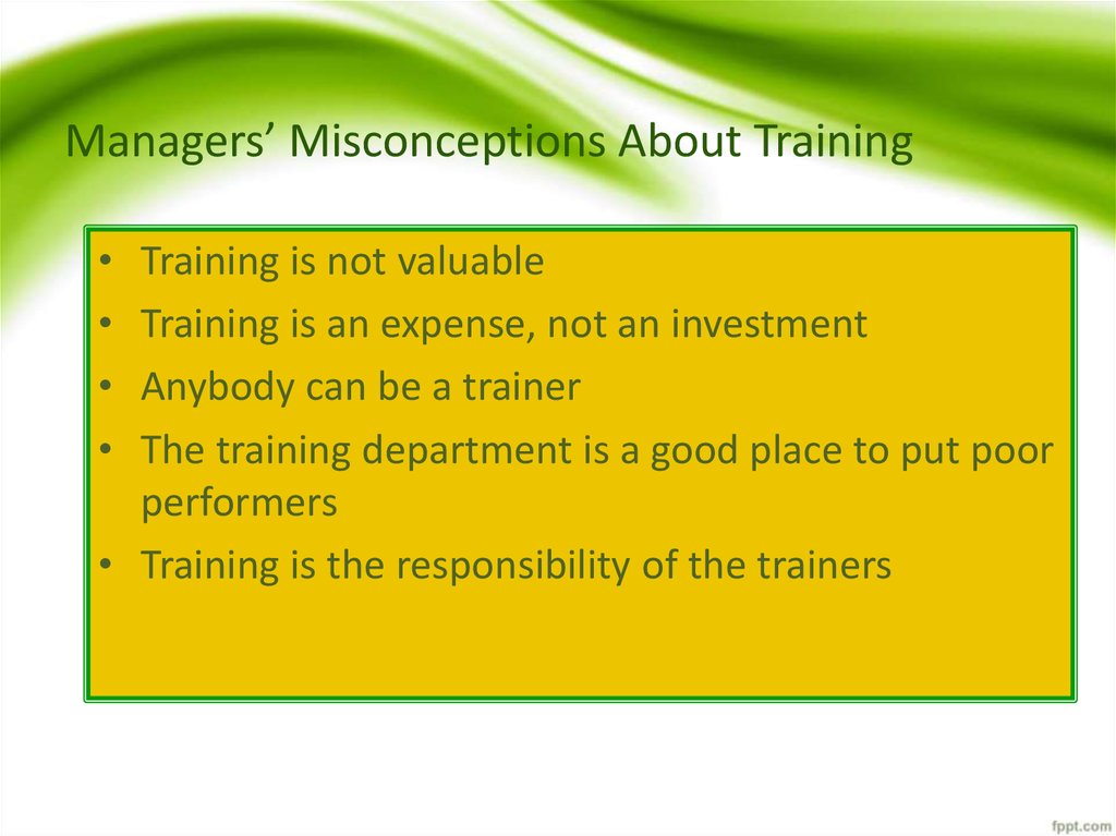 Managers’ Misconceptions About Training
