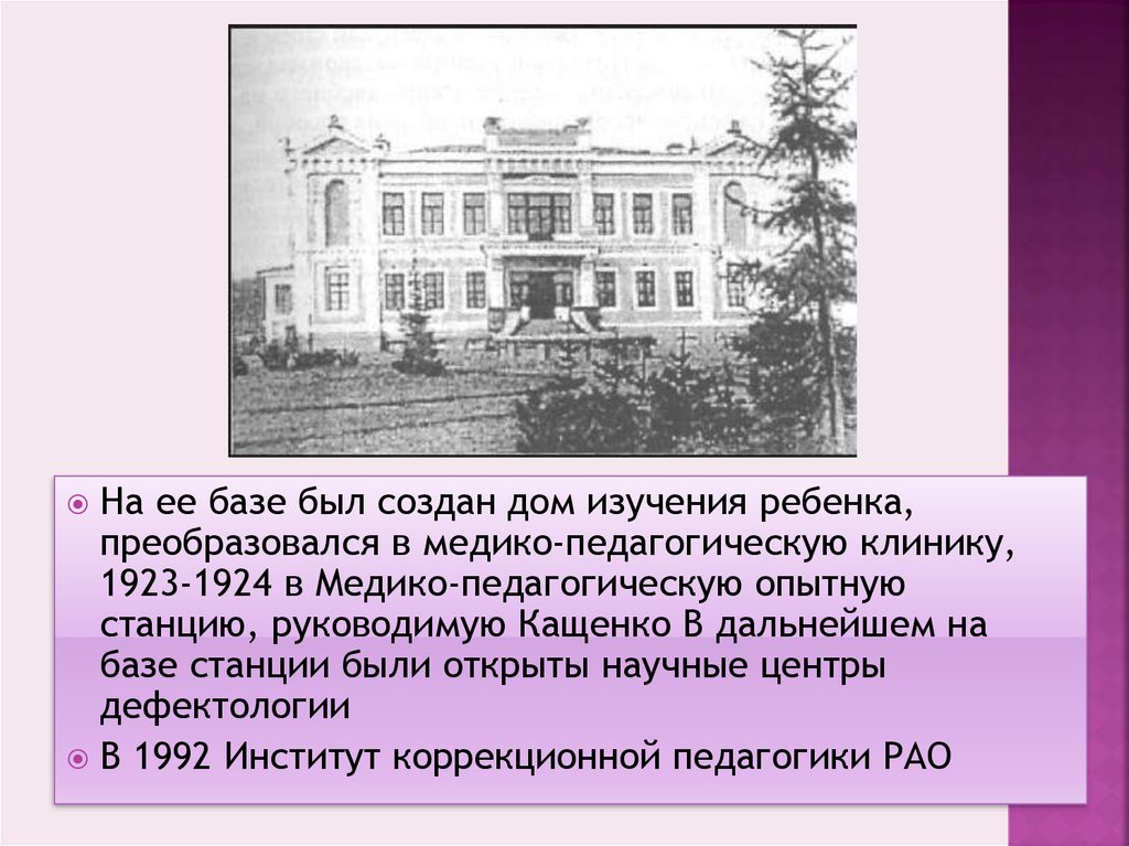 Кащенко дефектология. Научно-практического института дефектологии. Здание институт коррекционной педагогики фото. Институт дефектологии РСФСР презентация.