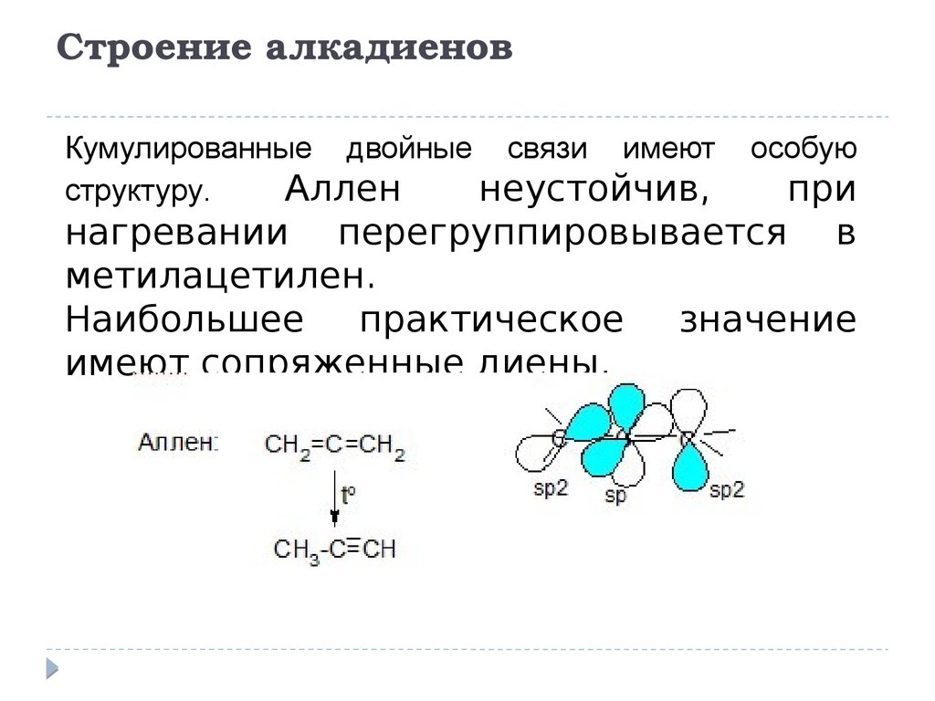 Сопряженные связи в молекулах. Алкадиены строение молекулы. Алкадиены пространственное строение. Строение сопряженных диенов. Форма молекулы алкадиенов.