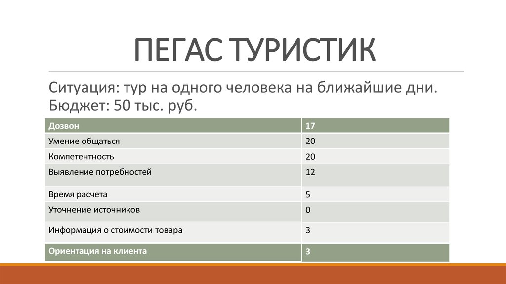 Маркетинговый план пегас туристик