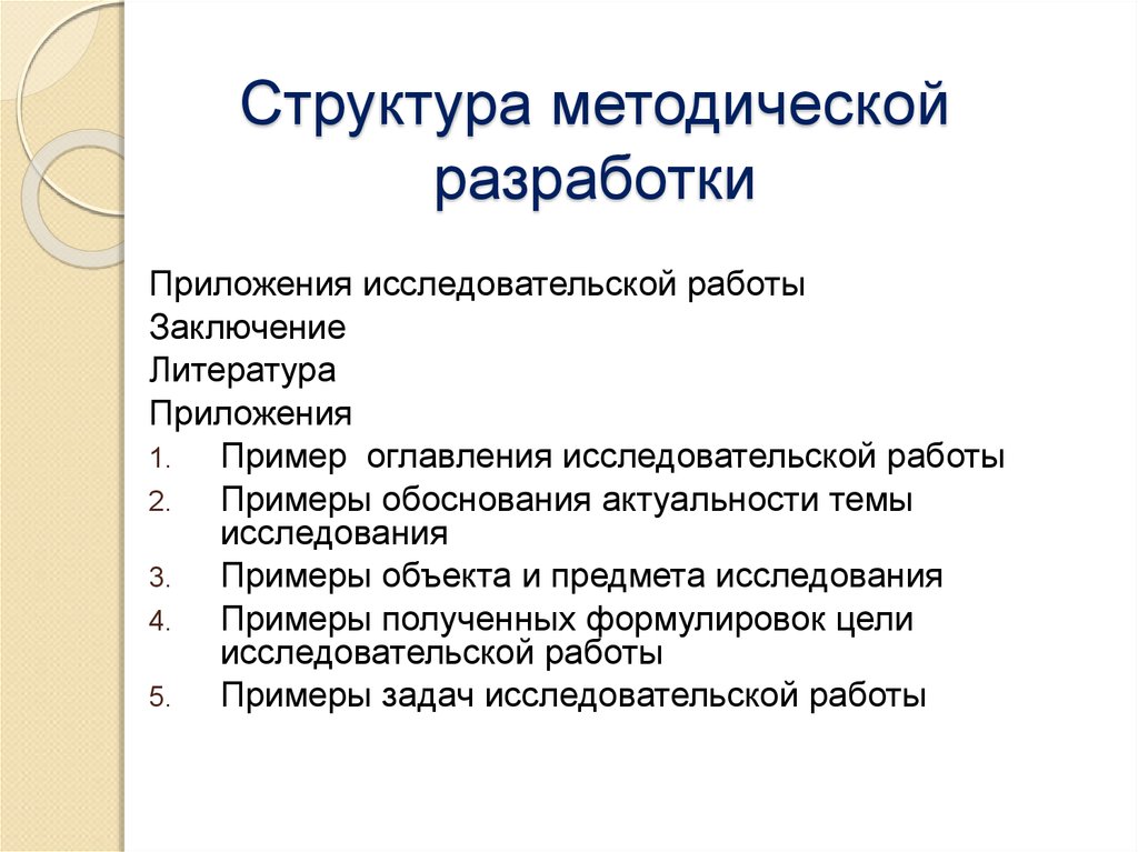 Оформление методической разработки образец