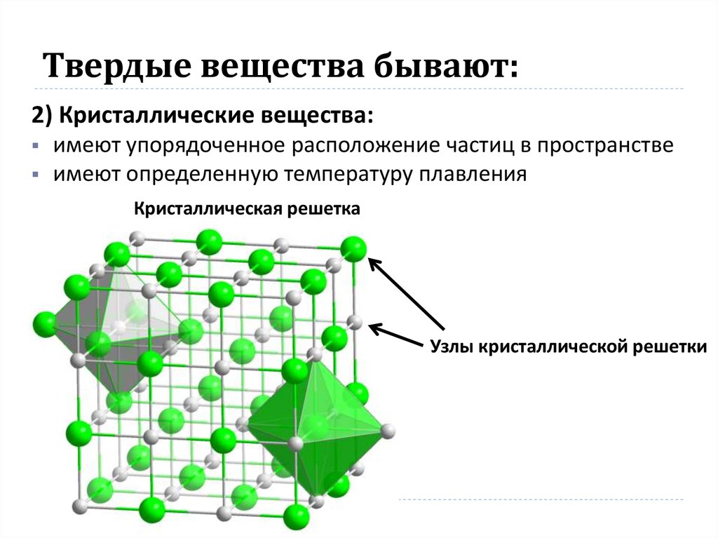 Кристаллическое вещество имеет