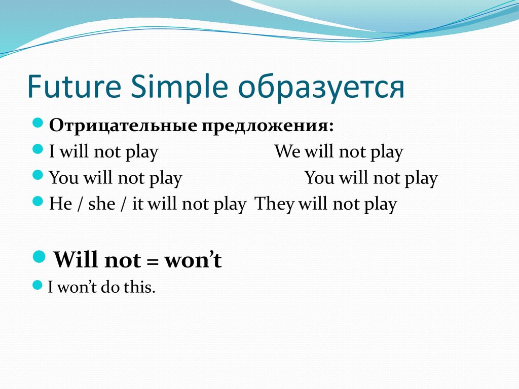 Будущее правило. Предложения с will. Предложения с i would. Как образуется Future simple. Предложения с will not.