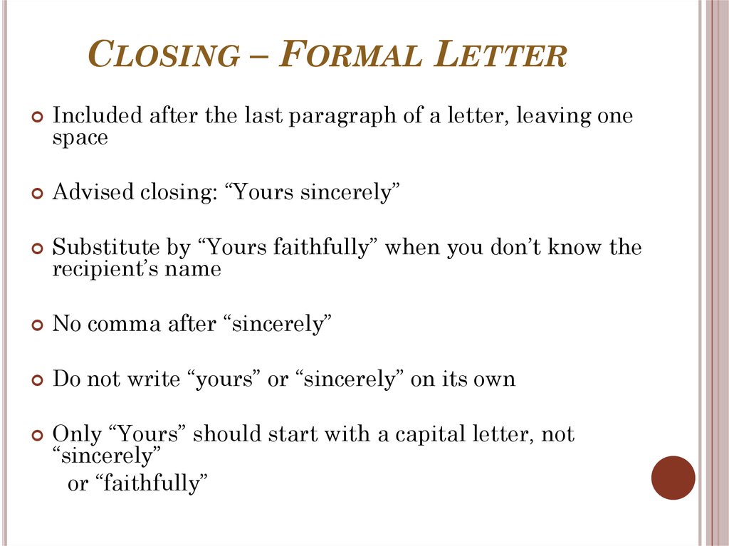 Other Words To End A Letter Besides Sincerely