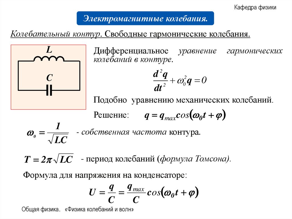 Формула частоты электромагнитных колебаний. Колебательный контур частота v. Формула нахождения период колебаний колебательного контура. LC колебательный контур формулы. Как найти колебания напряжения.