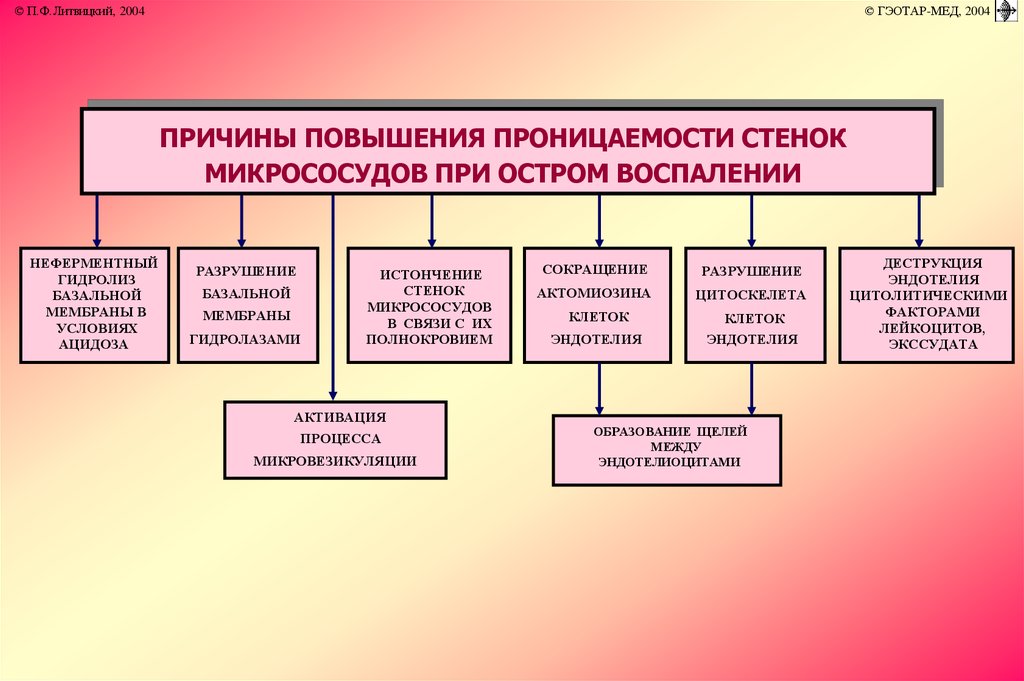 Назовите причины увеличения. Причины повышения проницаемости стенок микрососудов. Факторы воспаления проницаемость. Причины ацидоза в очаге воспаления. Повышение проницаемости сосудистой стенки при воспалении.