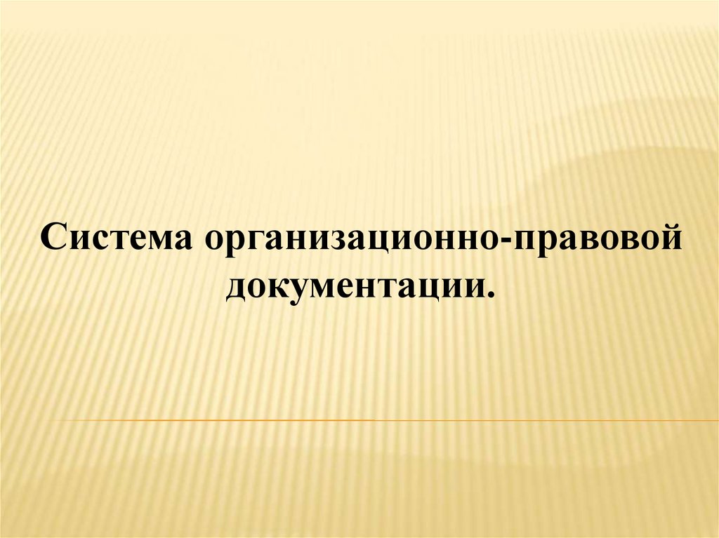 Презентация организационно правовая документация